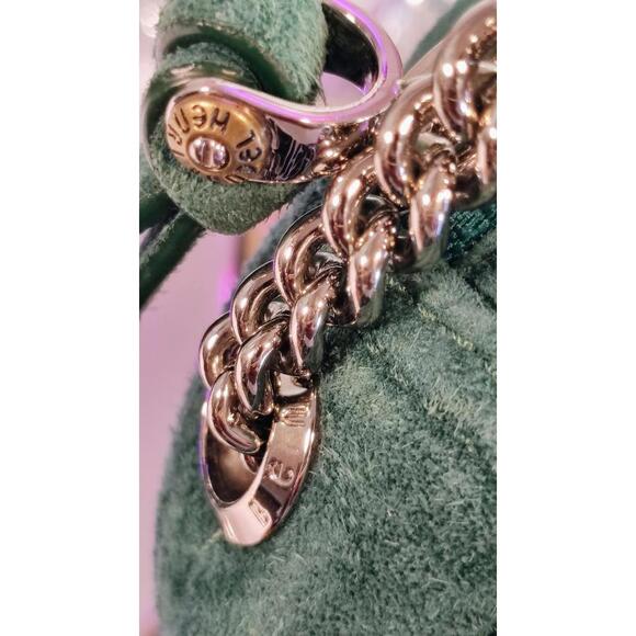 Henri Bendel Stylish Green Round Riveted Crossbody Bag - Picture 6 of 8